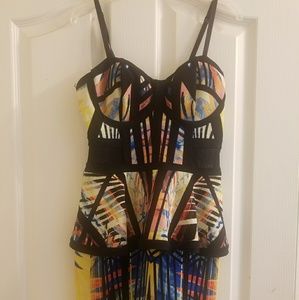 Material Girl Mesh Inset Bustier Dress